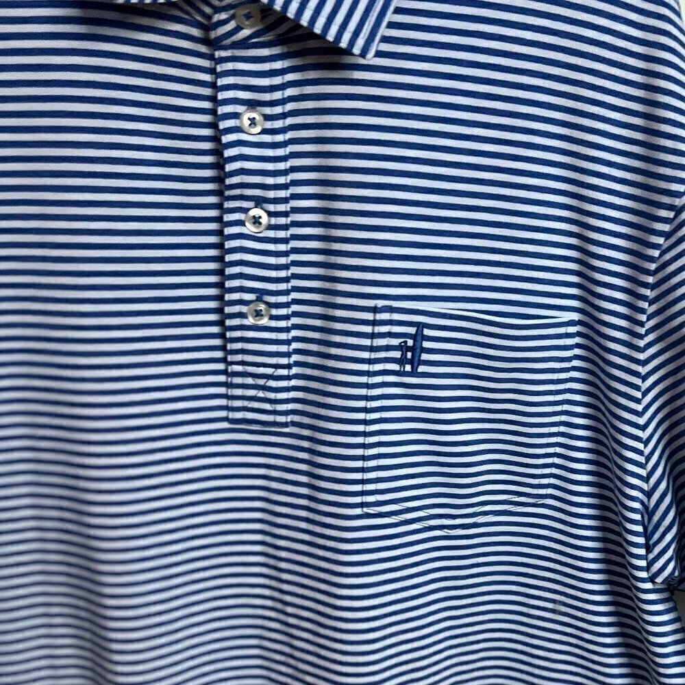 Johnnie-O Polo Shirt Men's Dante Striped Golf Performance Riptide Prep Size L - Picture 5 of 7